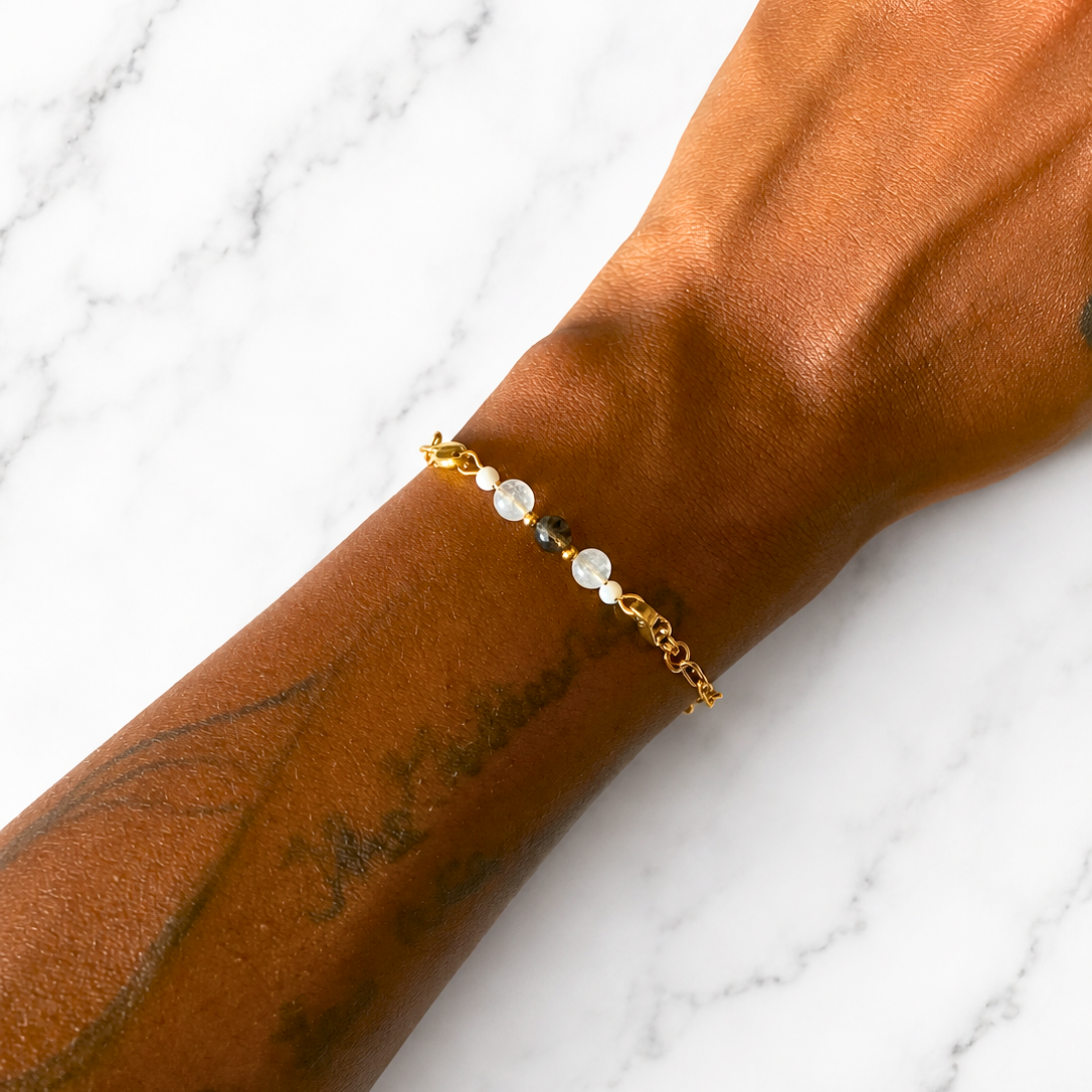 Dreams Intention Bracelet | Handmade Amethyst & Moonstone Crystal Bracelet