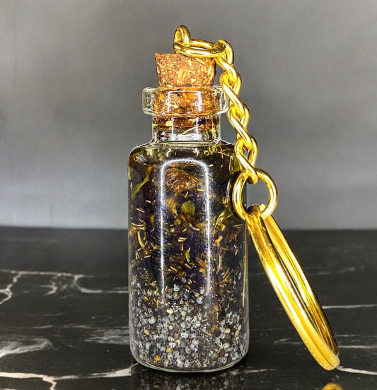 Open 3rd Eye Keychain | Handmade Crystal & Herb Charm – Nibiru Beauty