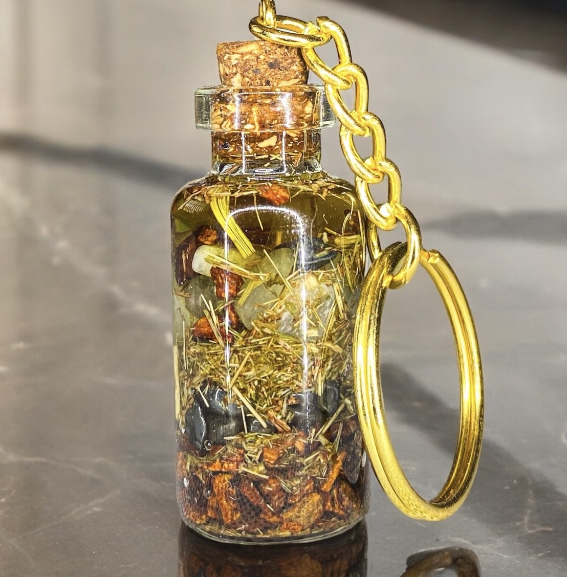 Peace & Prosperity Keychain | Handmade Crystal & Herb Charm – Nibiru Beauty