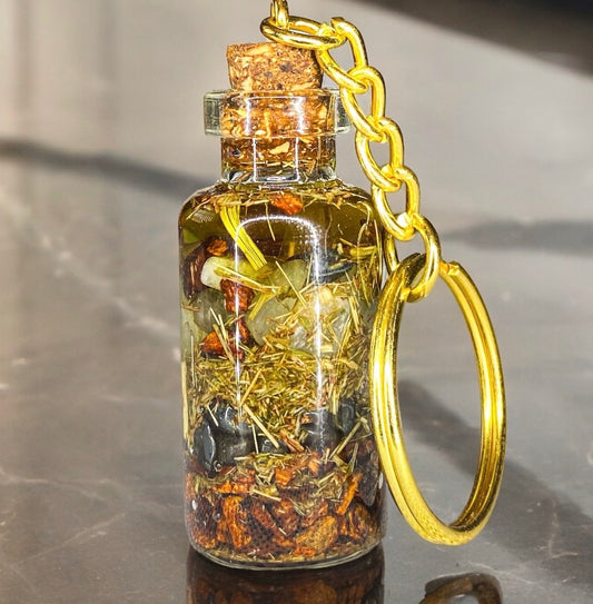 Peace & Prosperity Keychain | Handmade Crystal & Herb Charm – Nibiru Beauty