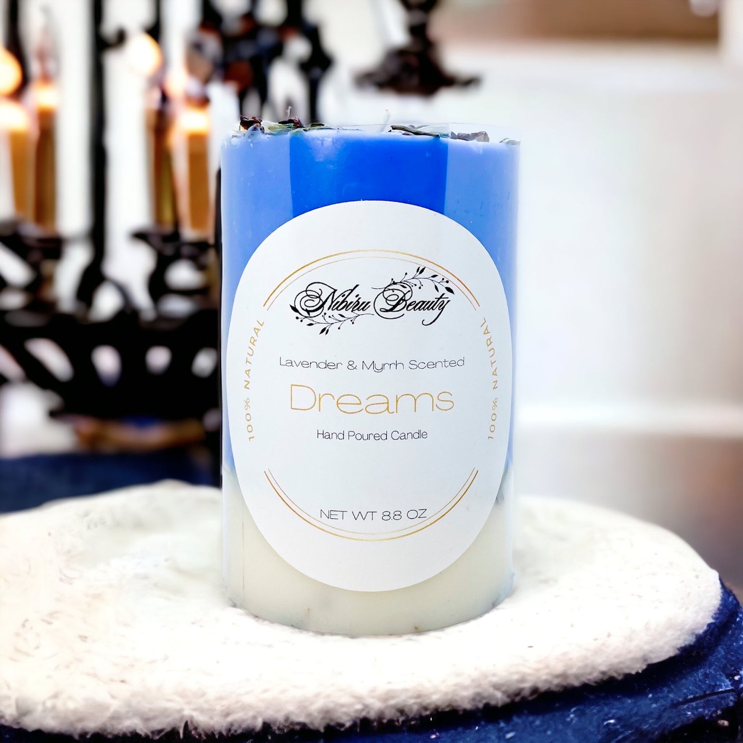 Dreams Candle | Handmade Lavender & Myrrh Crystal Candle – Nibiru Beauty