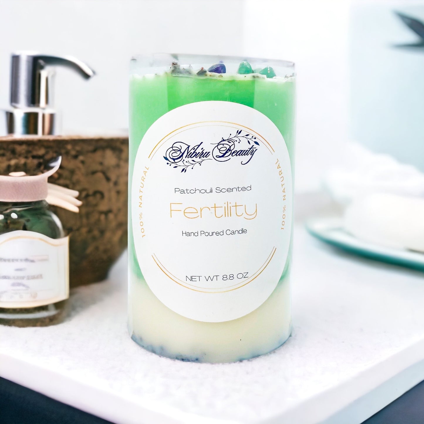 Fertility Candle | Handmade Crystal & Herb Intention Candle – Nibiru Beauty