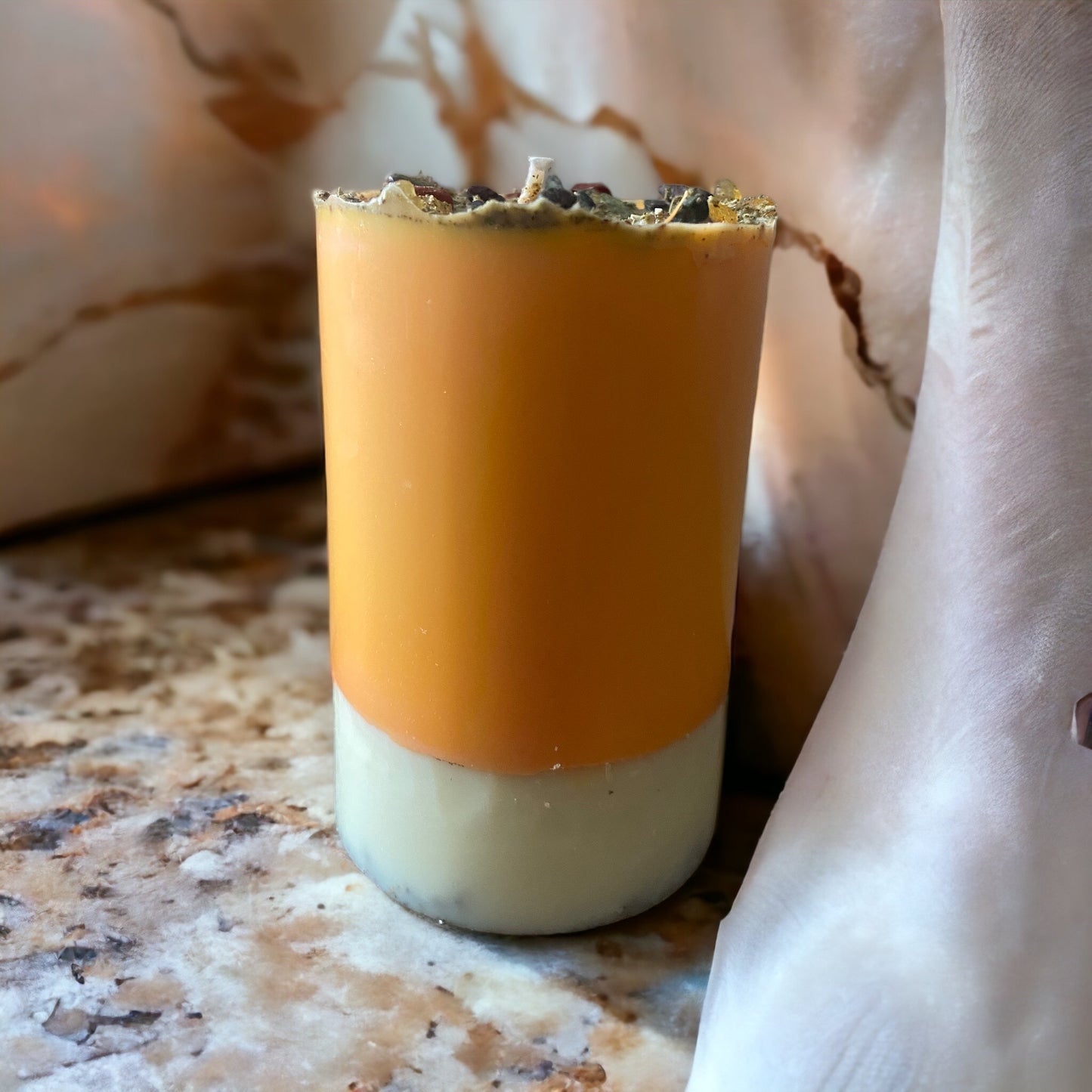 Motivation Candle | Handmade Sage & Frankincense Crystal Candle – Nibiru Beauty