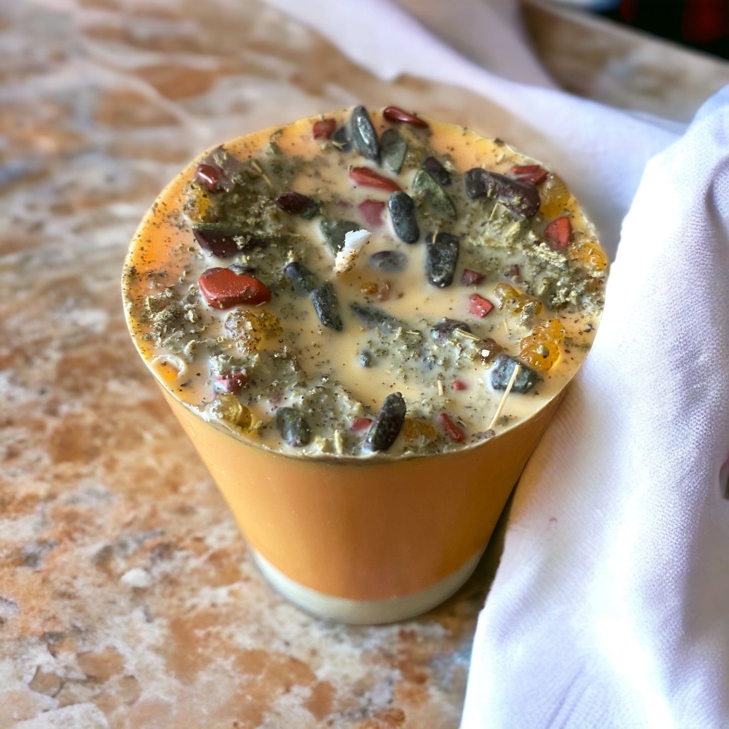 Motivation Candle | Handmade Sage & Frankincense Crystal Candle – Nibiru Beauty