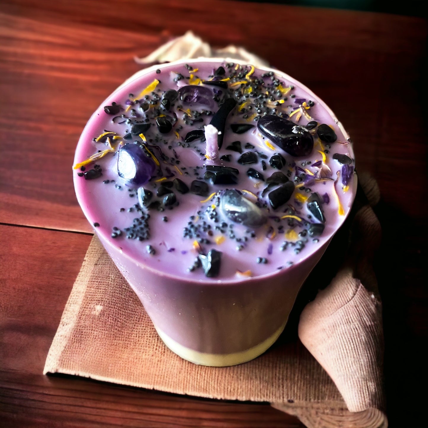 Open 3rd Eye Candle | Handmade Blue Lotus & Vanilla Crystal Candle – Nibiru Beauty