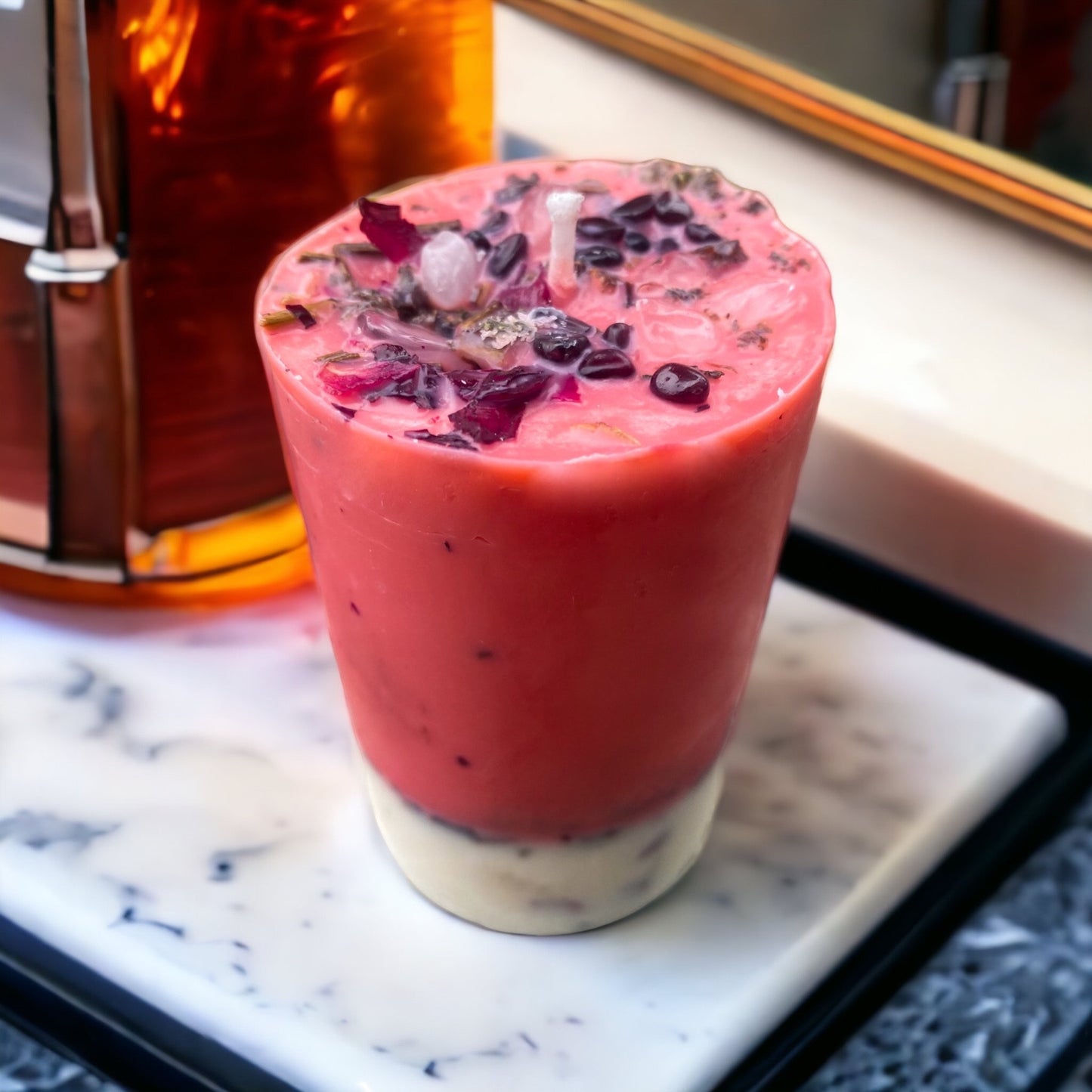 Love & Lust Candle | Handmade Rose & Patchouli Crystal Candle – Nibiru Beauty