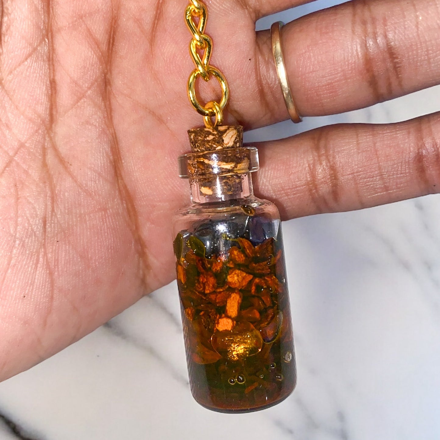 Protect Me Keychain | Handmade Crystal & Herb Charm – Nibiru Beauty