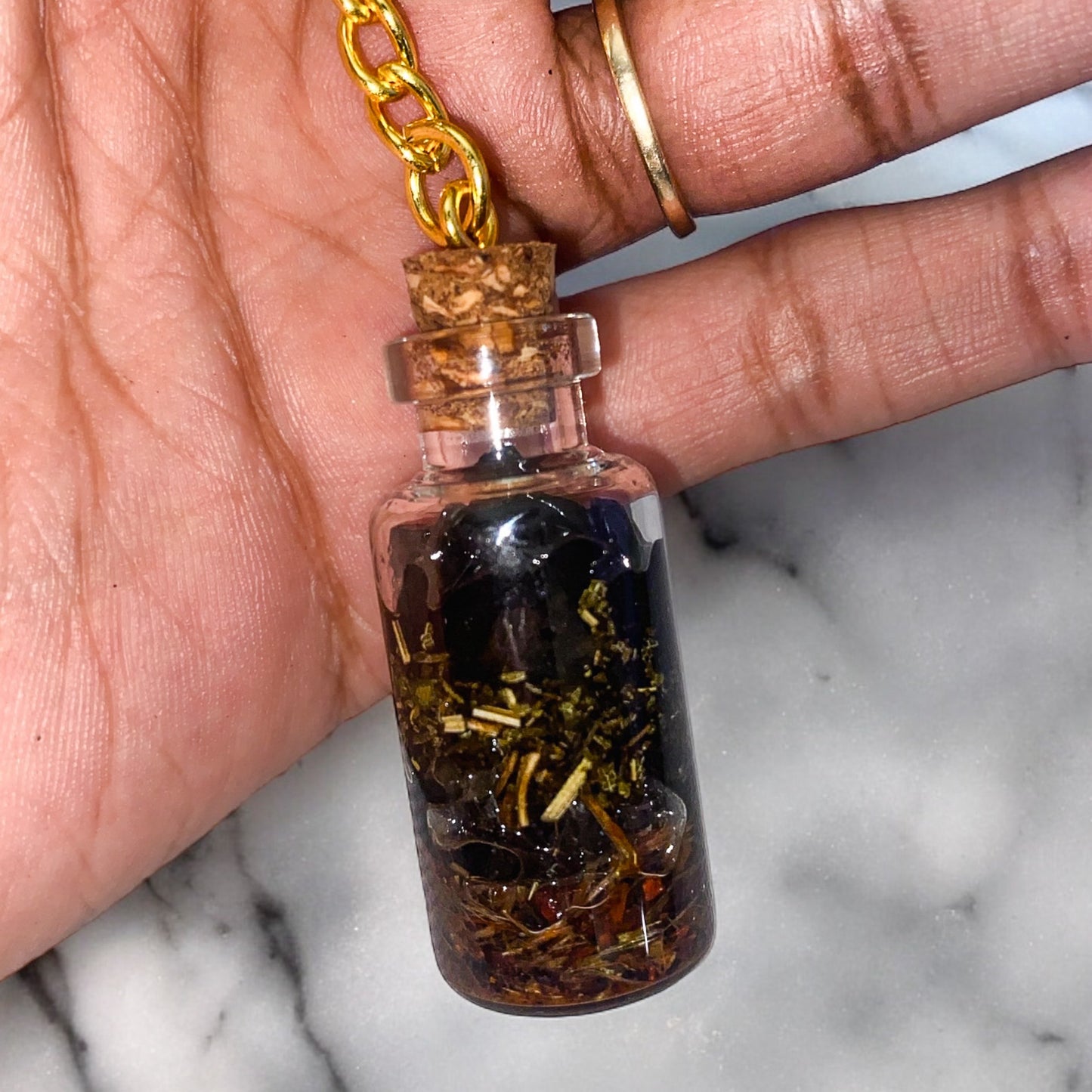 Remove Negative Energy Keychain | Handmade Crystal & Herb Charm – Nibiru Beauty
