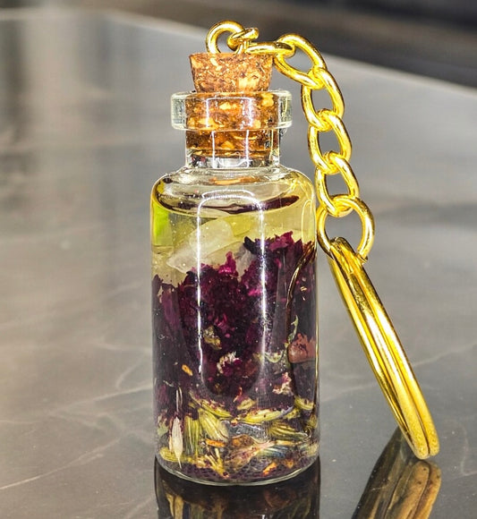 Self Love / Self Growth Keychain | Handmade Crystal & Herb Charm – Nibiru Beauty