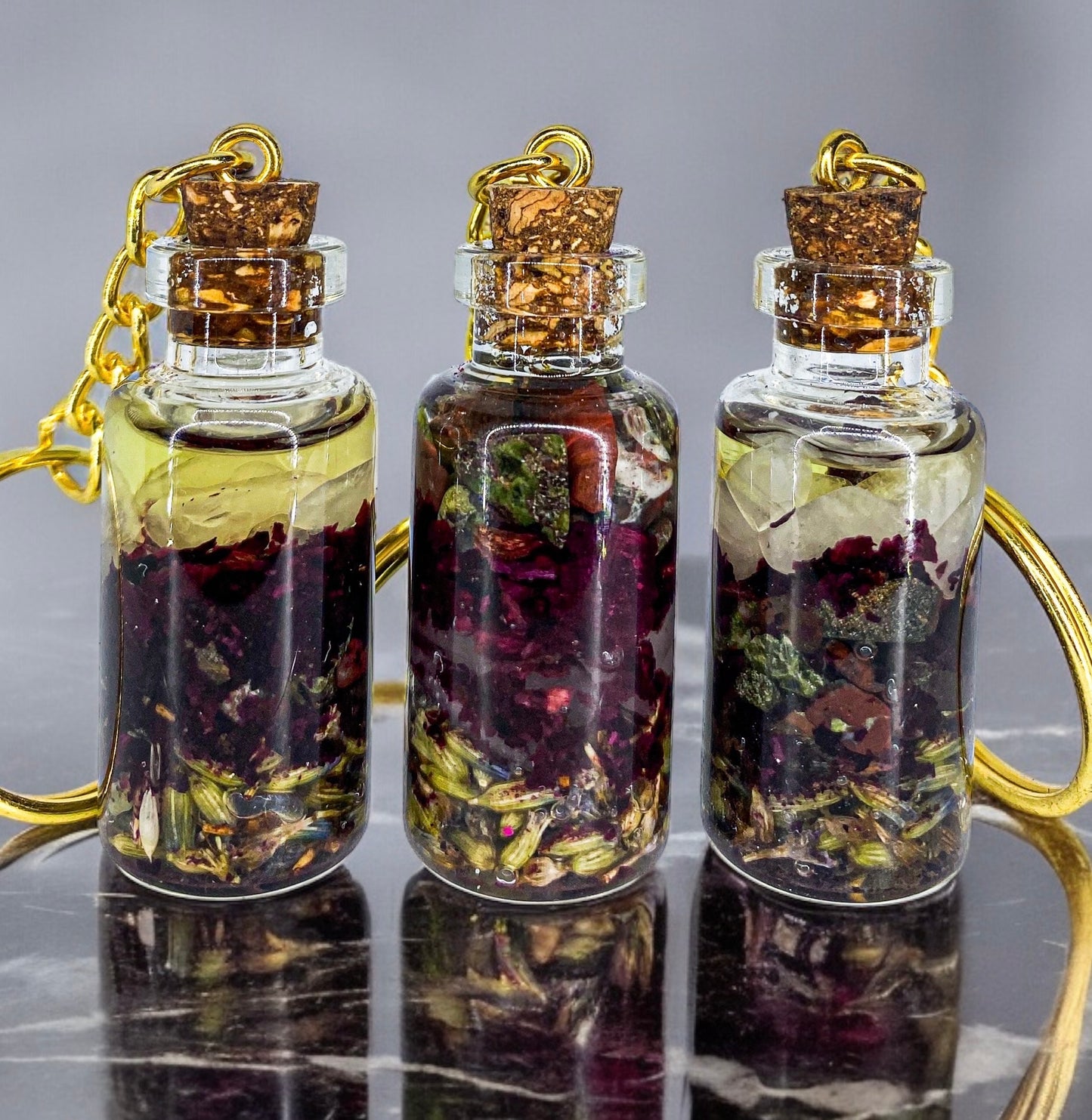 Self Love / Self Growth Keychain | Handmade Crystal & Herb Charm – Nibiru Beauty