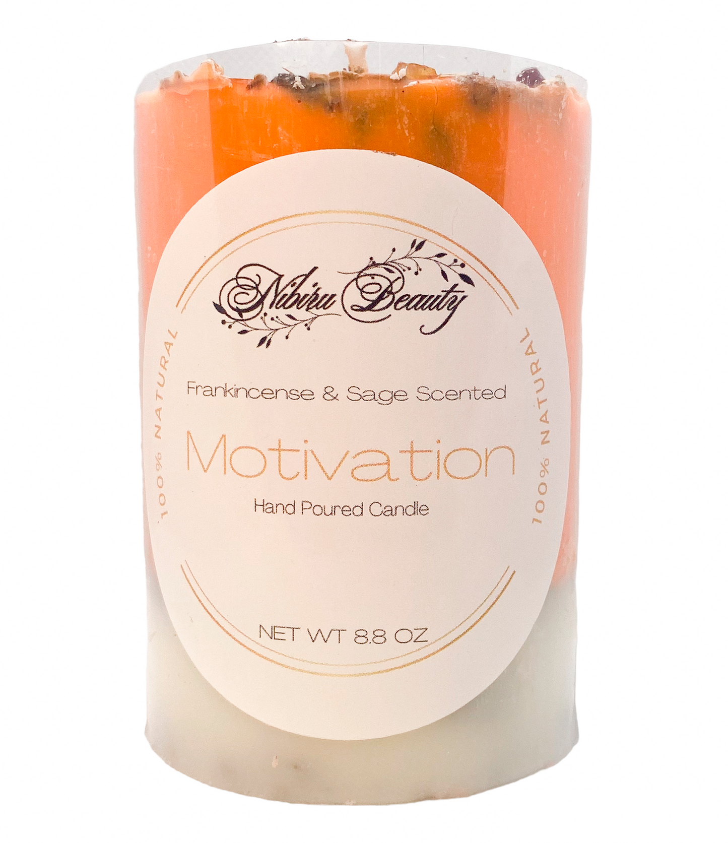 Motivation Candle | Handmade Sage & Frankincense Crystal Candle – Nibiru Beauty
