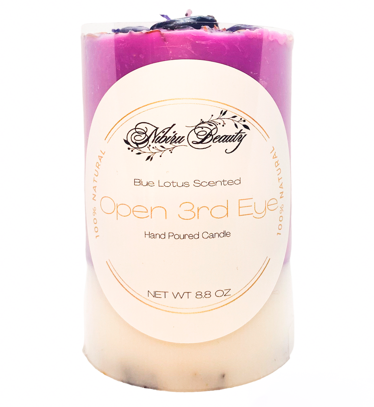 Open 3rd Eye Candle | Handmade Blue Lotus & Vanilla Crystal Candle – Nibiru Beauty