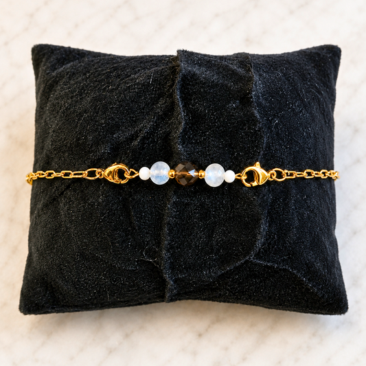 Dreams Intention Bracelet | Handmade Amethyst & Moonstone Crystal Bracelet