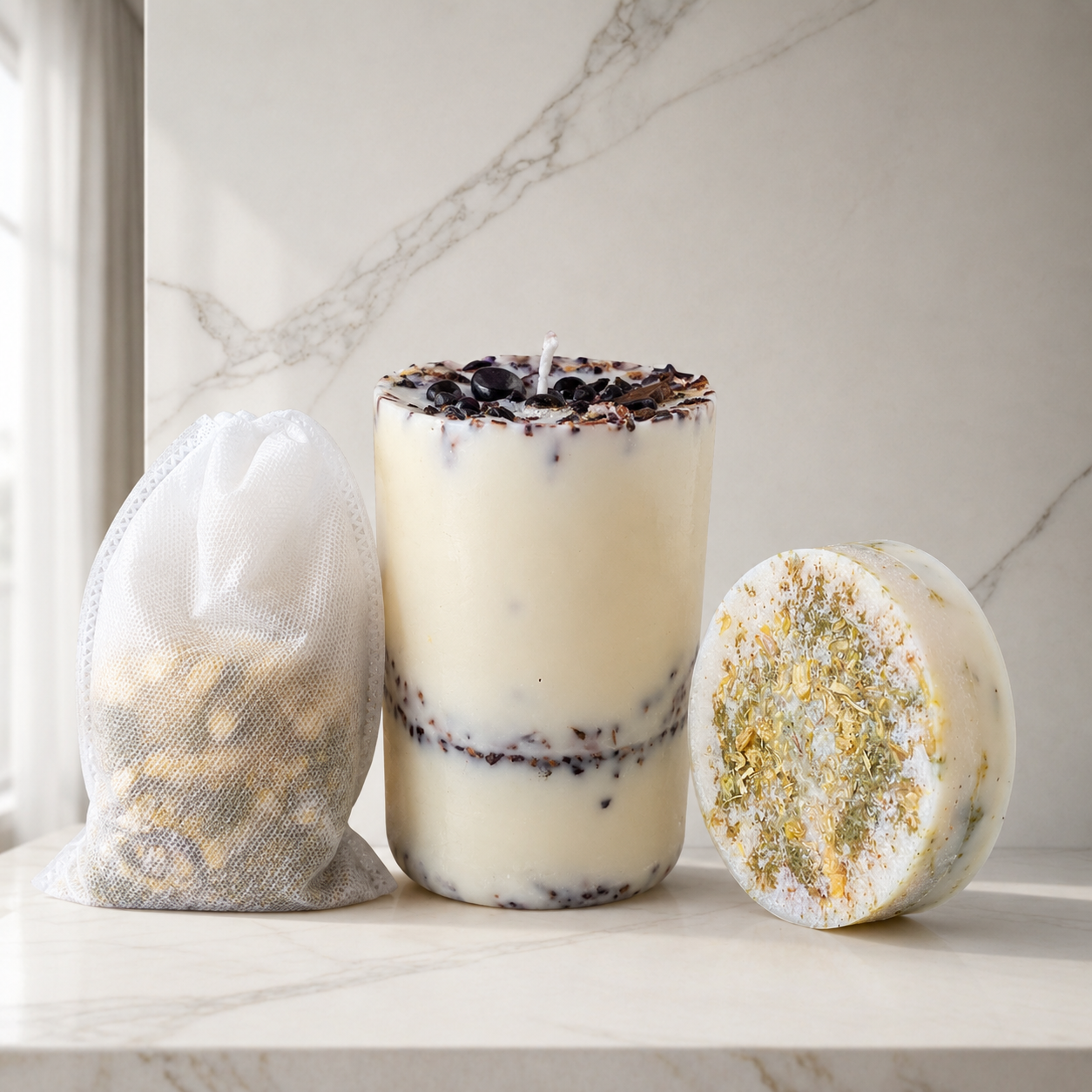 Energy Cleanse Full Ritual | Remove Negative Energy Soap, Candle & Bath Bag Set