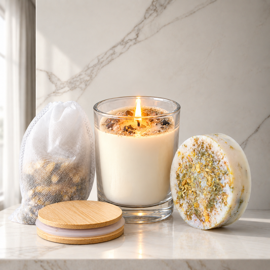 Energy Cleanse Full Ritual | Remove Negative Energy Soap, Candle & Bath Bag Set