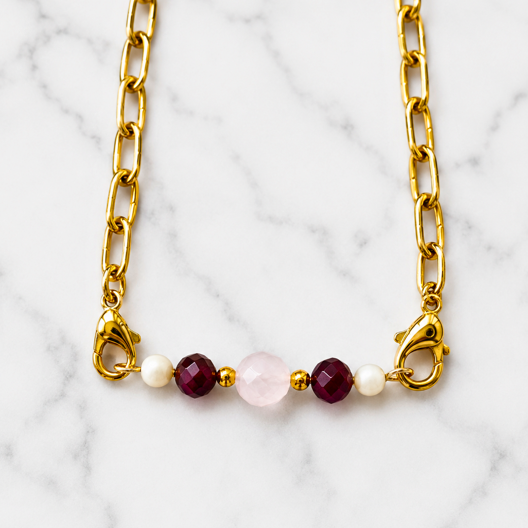 Love & Lust Ritual Bracelet | Handmade Rose Quartz & Garnet Crystal Bracelet