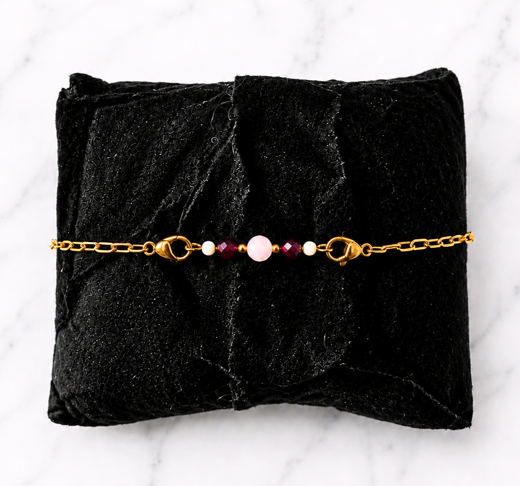 Love & Lust Ritual Bracelet | Handmade Rose Quartz & Garnet Crystal Bracelet