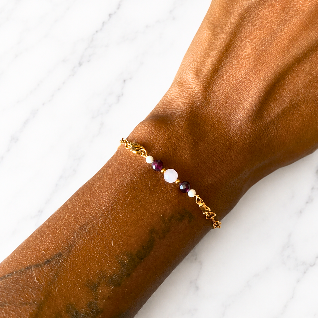 Love & Lust Ritual Bracelet | Handmade Rose Quartz & Garnet Crystal Bracelet