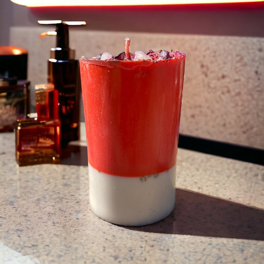 Love & Lust Candle | Handmade Rose & Patchouli Crystal Candle – Nibiru Beauty