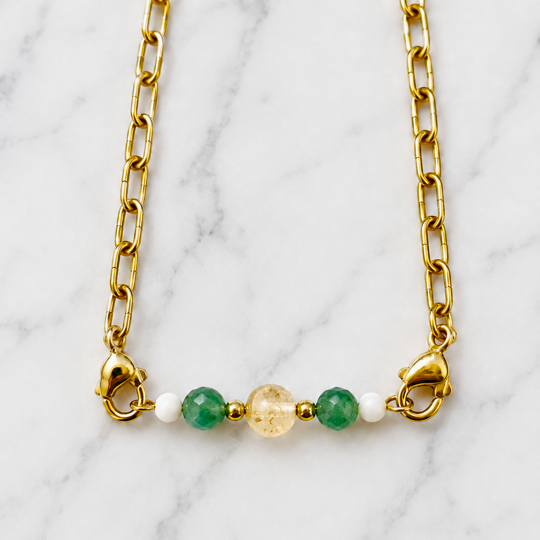 Money Ritual Bracelet | Handmade Citrine & Green Aventurine Crystal Bracelet