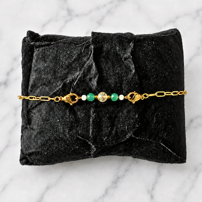 Money Ritual Bracelet | Handmade Citrine & Green Aventurine Crystal Bracelet