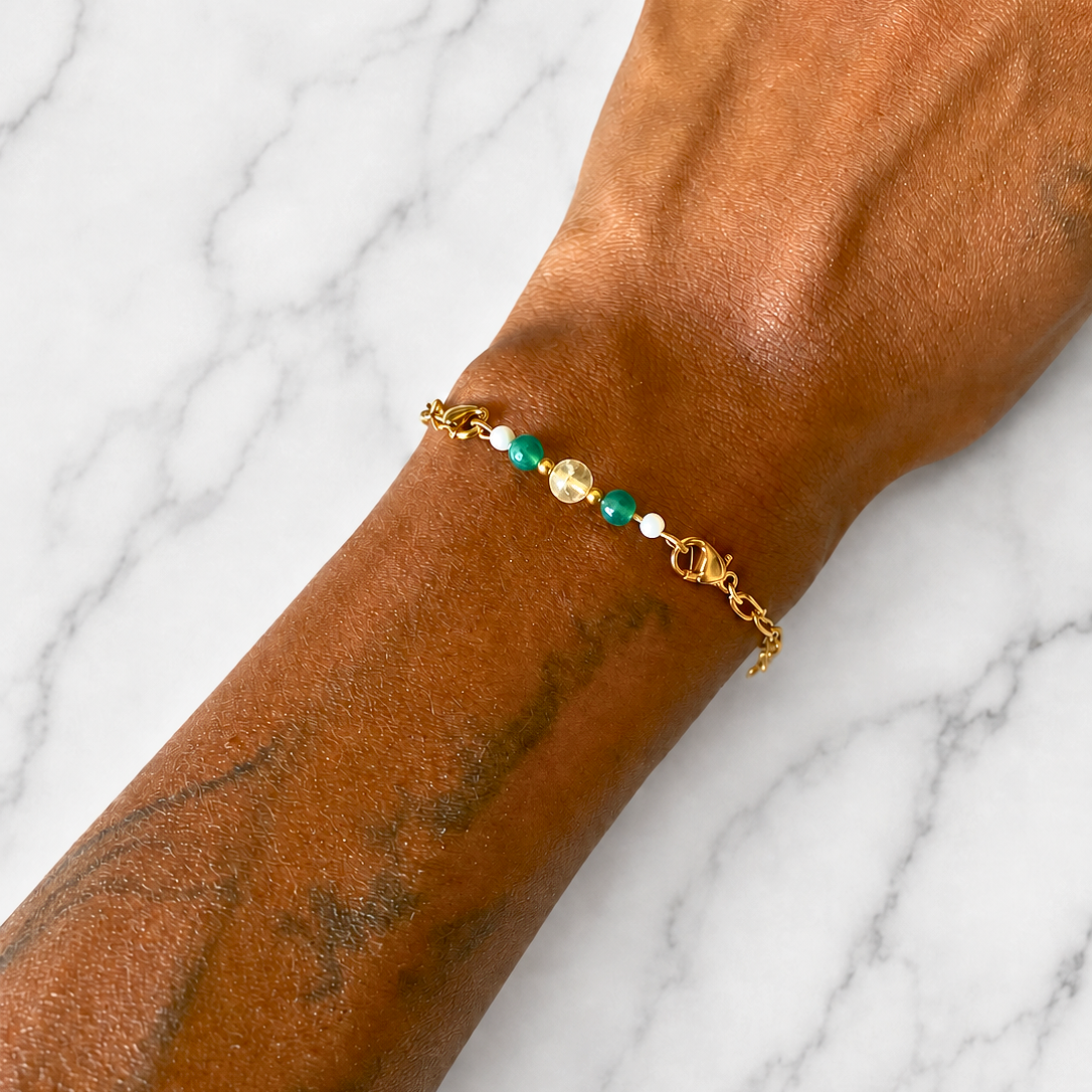 Money Ritual Bracelet | Handmade Citrine & Green Aventurine Crystal Bracelet