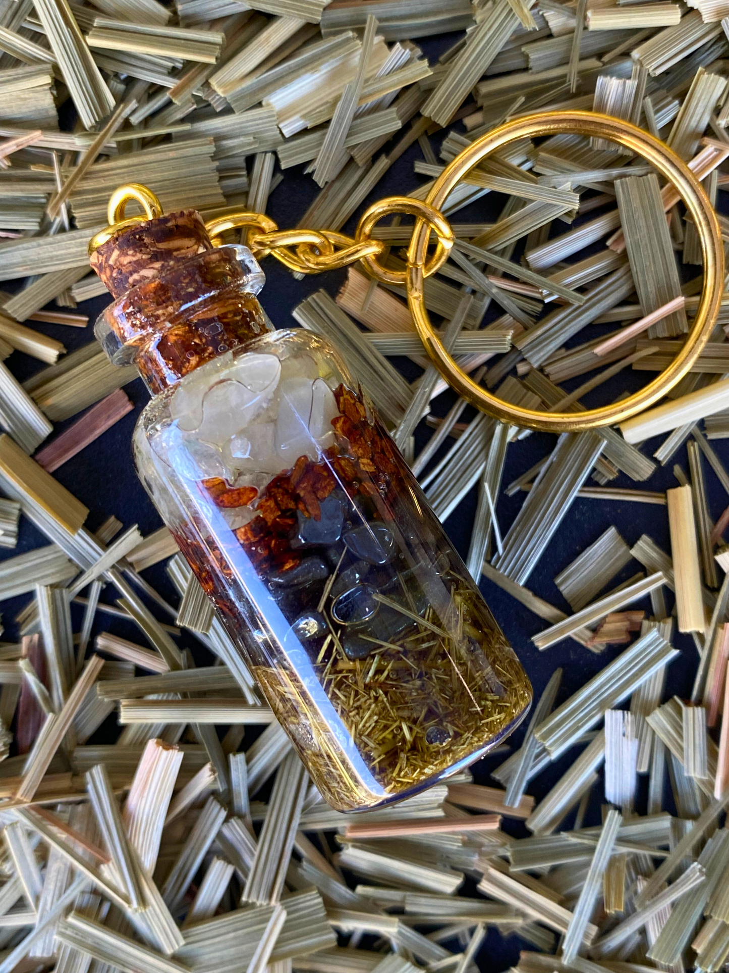 Peace & Prosperity Keychain | Handmade Crystal & Herb Charm – Nibiru Beauty