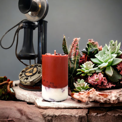 Love & Lust Candle | Handmade Rose & Patchouli Crystal Candle