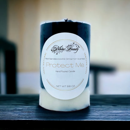 Protect Me Candle | Handmade Sandalwood & Cinnamon Crystal Candle