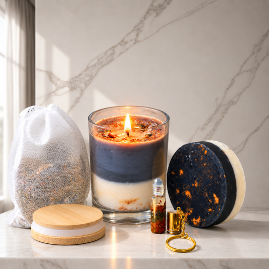 Protection Ultimate Ritual | Protect Me Soap, Candle, Bath Bag & Keychain Set