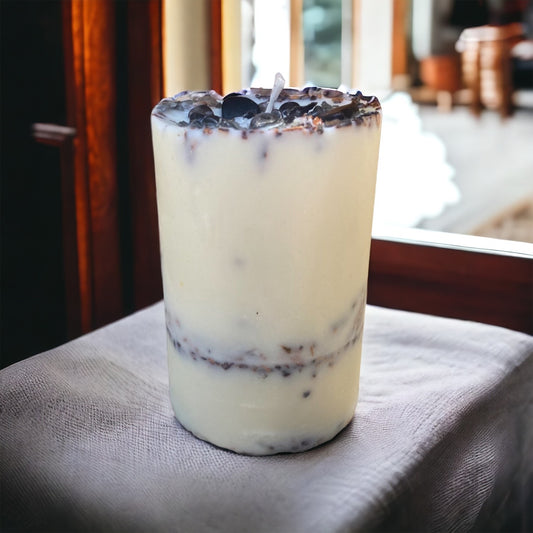 Remove Negative Energy Candle | Handmade White Sage & White Tea Crystal Candle – Nibiru Beauty