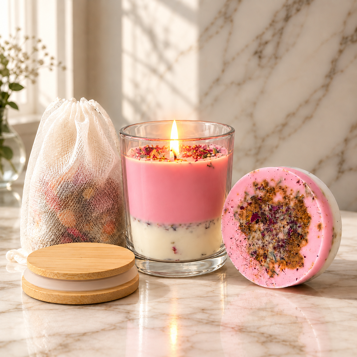 Renewal Full Ritual | Self Love & Self Growth Soap, Candle & Bath Bag Set