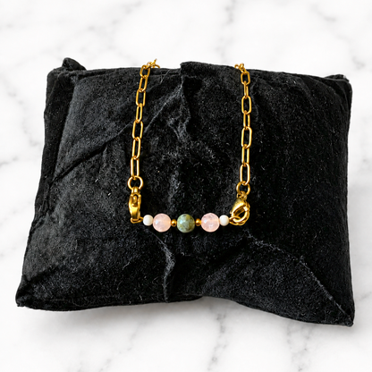 Self Love/Self Growth Ritual Bracelet | Handmade Rose Quartz & Bloodstone Crystal Bracelet