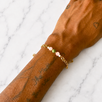 Self Love/Self Growth Ritual Bracelet | Handmade Rose Quartz & Bloodstone Crystal Bracelet
