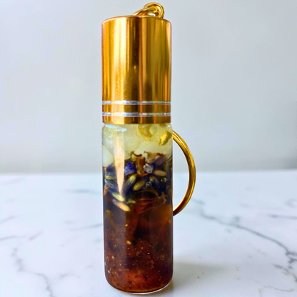 Dreams Keychain | Myrrh & Lavender Crystal Oil Roll-On