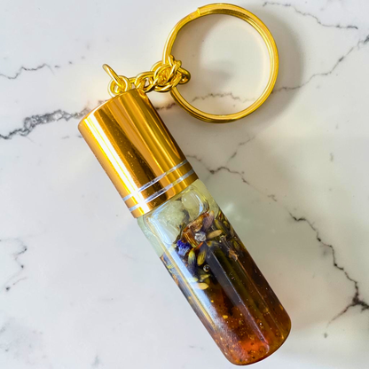 Dreams Keychain | Myrrh & Lavender Crystal Oil Roll-On