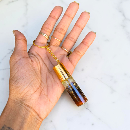 Dreams Keychain | Myrrh & Lavender Crystal Oil Roll-On