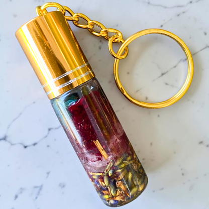 Self Love / Self Growth Keychain | Handmade Crystal & Herb Charm